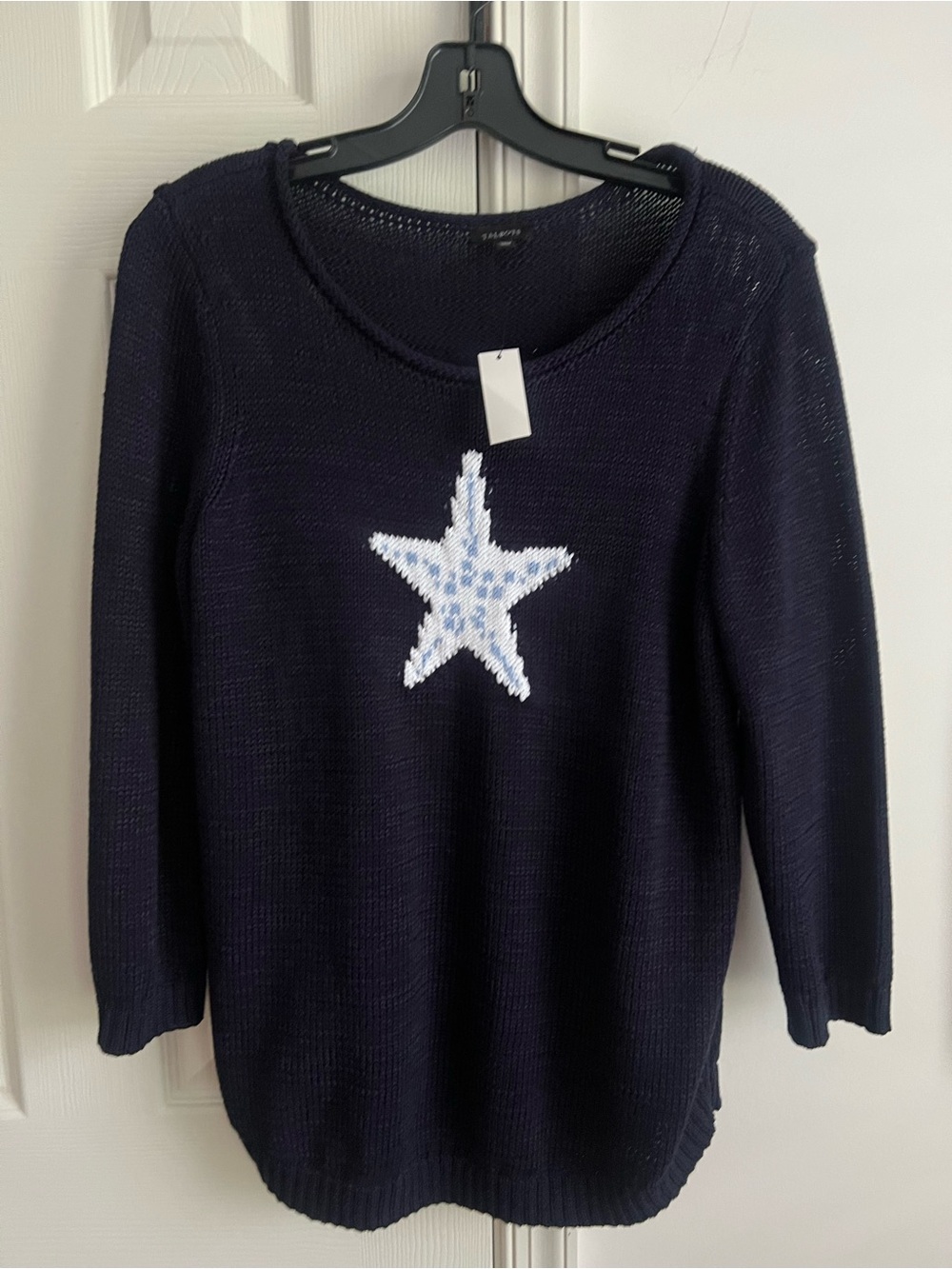 Navy Star Knit Sweater Talbots M